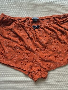 Aerie Women's Eyelet Lounge Shorts — Rust
